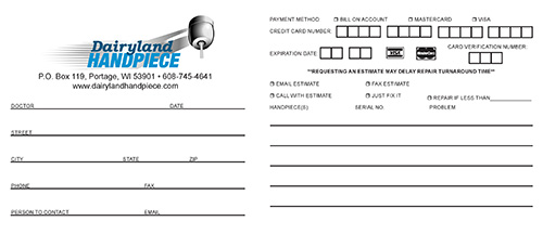 Dairyland Handpiece - Order Form